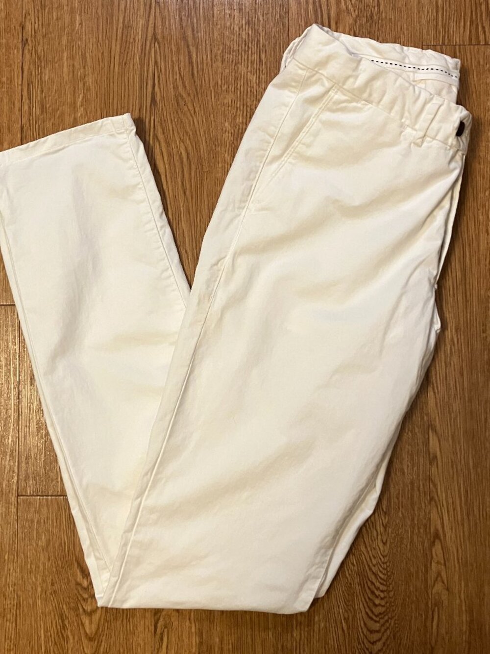 SuitSupply Porto Cotton Pant Mens 34 (Fits 33x35) White Slim Fit Luxury